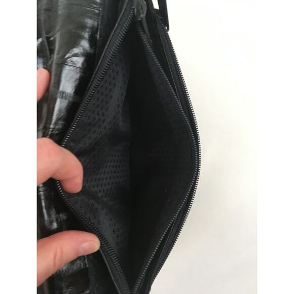 Genuine Brown Eel Skin Vintage Purse 2 zipper compartment magnetic closure - Picture 7 of 13
